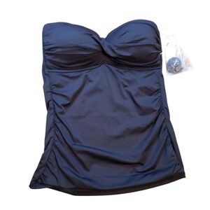 Anne Cole Black Tankini Top Medium NEW